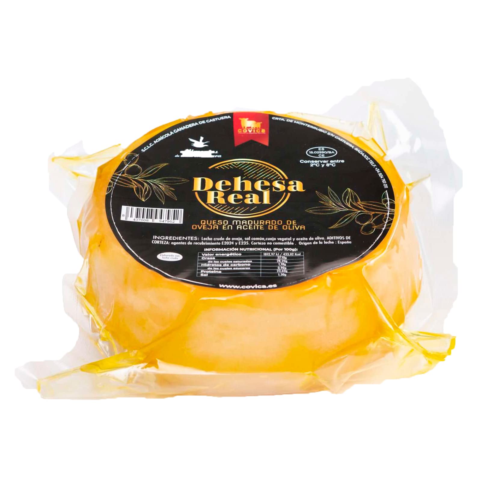 Queso Dehesa Real de la Serena en Aceite, Extremeño con Leche de Oveja, Peso entre 650-800 g aprox.