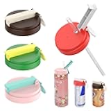 Soda Can Lids with Straw, 4-Pack Can Covers for Soda with Reusable BPA-Free, Spill-Proof & Airtight Seal, Easy to Use, Fits for S/M/L Sizes Cans for Soda, Beer, Juice, Seltzer