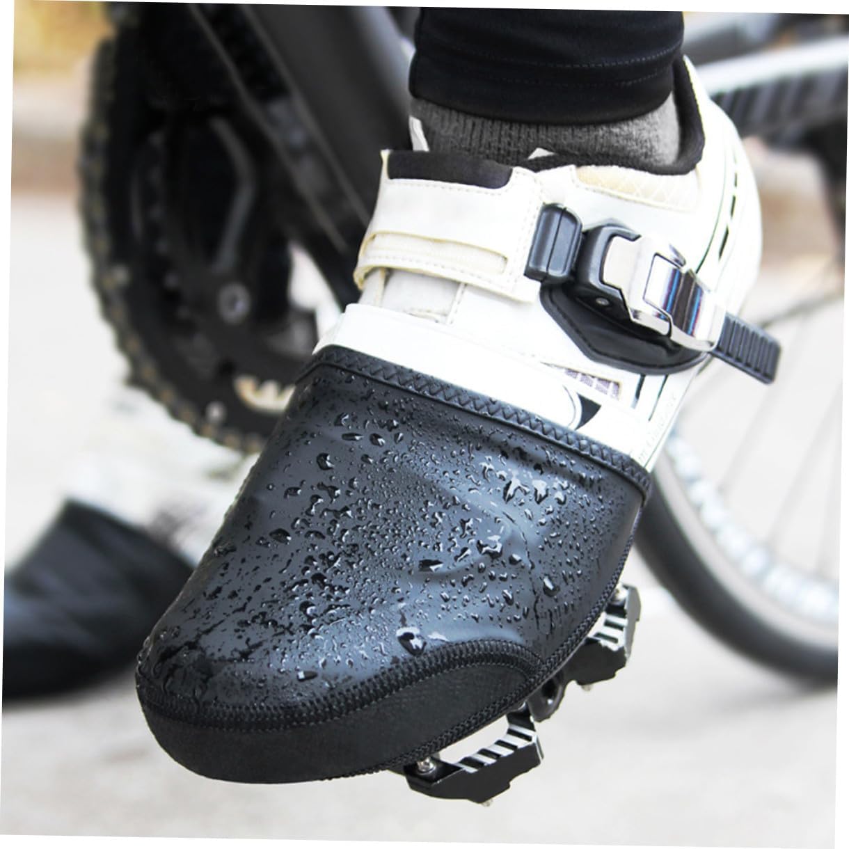 SUPVOX 1pair Windproof Cycling Shoe Covers Warm Half Overshoes for Outdoor Riding Elastic and Design Weather Biking