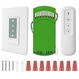 Universal Ceiling Fan Remote Control Kit, Wall Remote Switch with Light Dimmer and 3 Speeds, Replacement for Hunter Hampton Bay Harbor Breeze, Include Wall Switch, Remote Control and Receiver