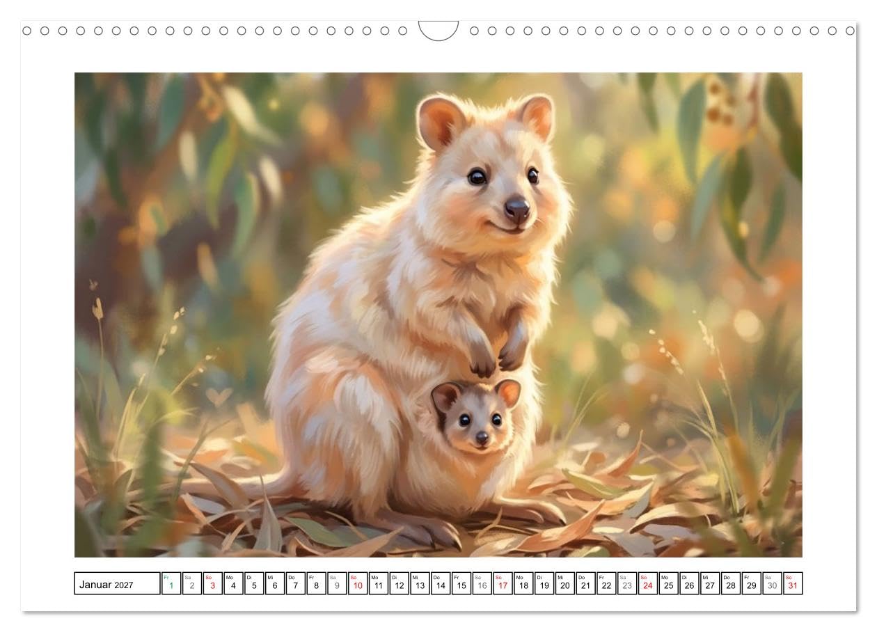 Quokkas - Glückliche Momente im australischen Busch (Wandkalender 2027 DIN A3 quer), CALVENDO Monatskalender: Momente mit den lächelnden Wundern Australiens (CALVENDO Tiere)