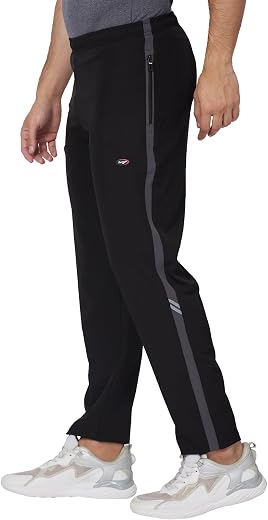 berge' Men's Polyester Track Pant with Secure Zipper Side Pockets for Sports|Exercise|Gym|Running|Casual Wear|Lower Tracks...