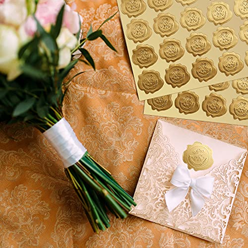 Whaline 500Pcs Gold Embossed Envelope Seals With Love Wax Looking Seal Wedding Stickers Self-Adhesive Envelope Label Foil Stickers For Baby Shower Invitation Party Favor Gift Packaging Greeting Card #TOP5