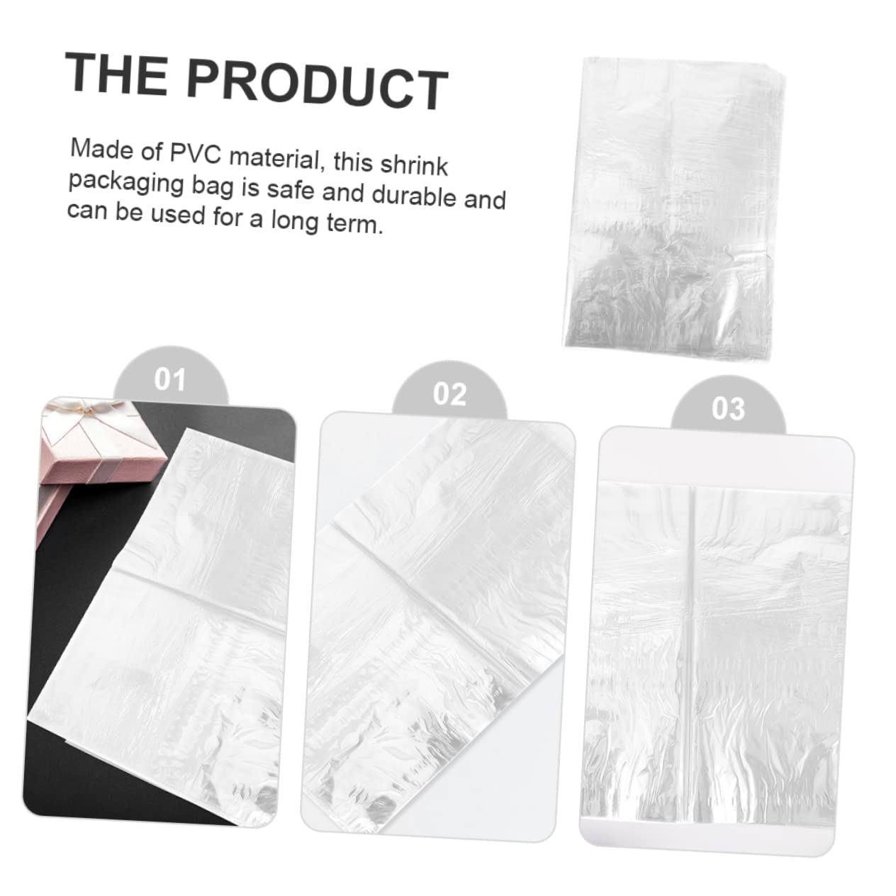 GARVALON 100pcs PVC Heat Shrink Film Bags Moving Wrapping Plastic Bags for Vacuum Sealer