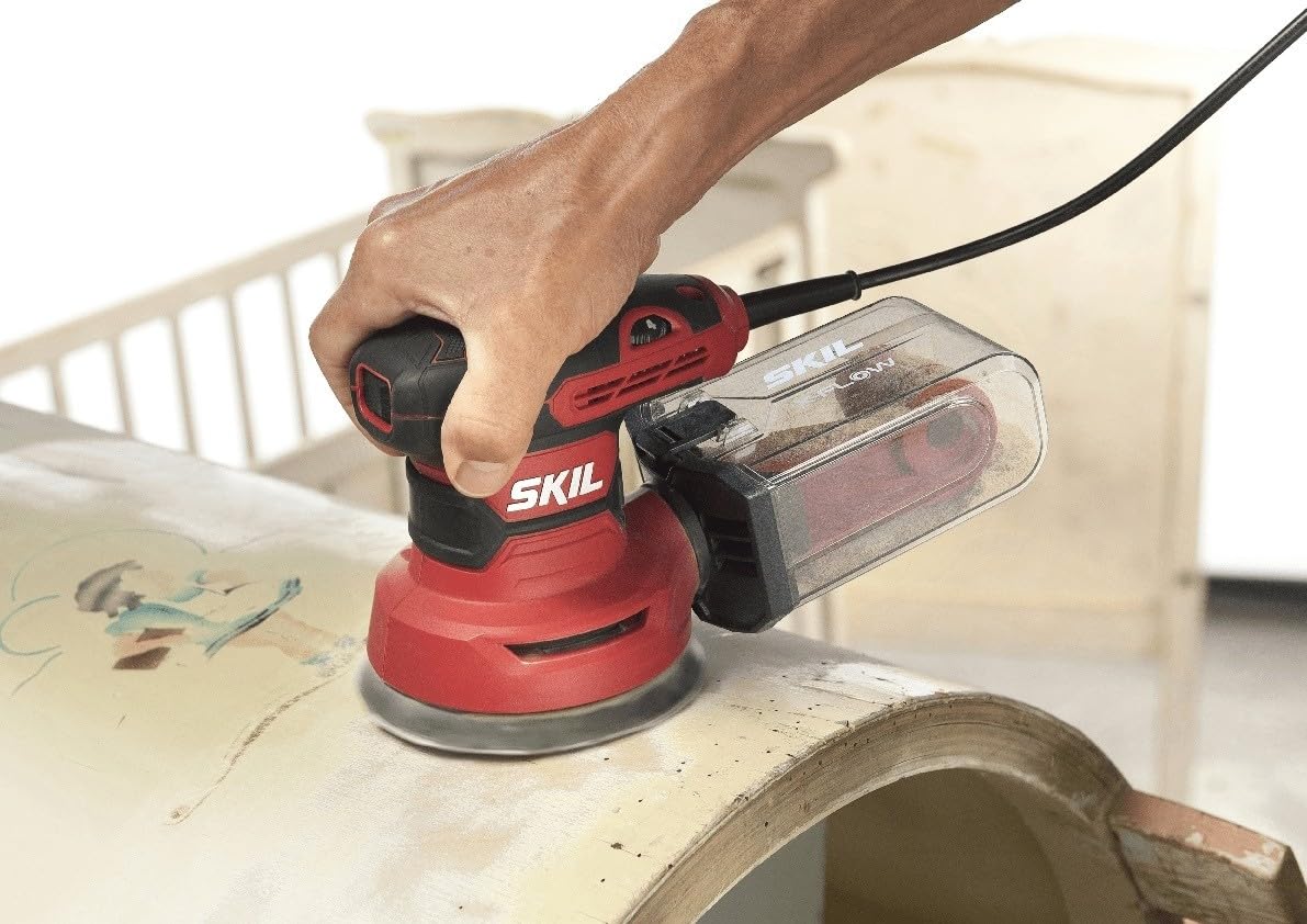 SKIL 7471AA - Smerigliatrice orbitale da 125 mm (300 W, sistema di bilanciamento VRS, funzionamento con una sola mano, funzione di controllo della velocità, sistema di raccolta della polvere "X-Flow