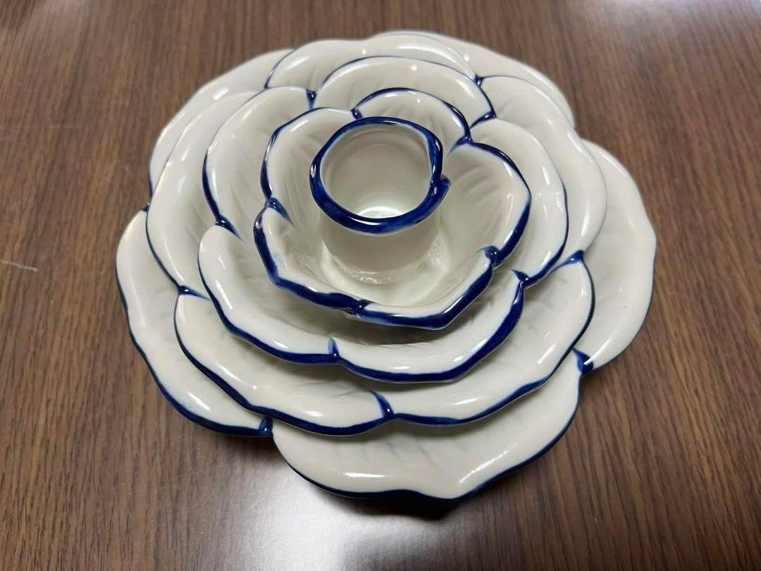 雅 銘あり 薔薇花弁 入り子型小鉢セット 5個