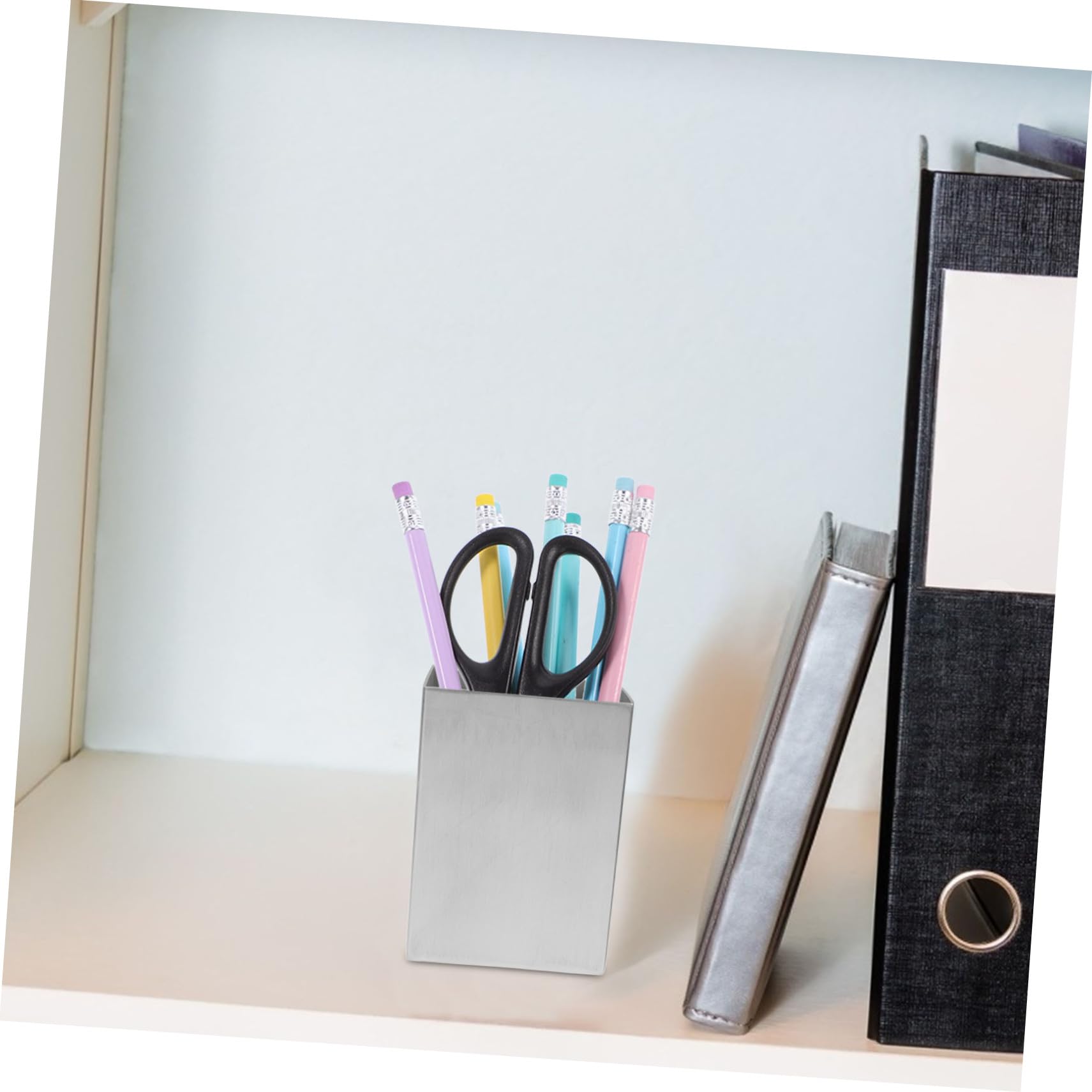 DOITOOL Portapenne Organizer da Scrivania Portatile in Acciaio Inossidabile Argento Resistente Design Compatto e Funzionale per Casa Ufficio