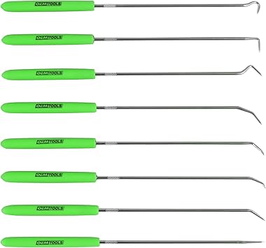 OEMTOOLS 26526 Hook and Pick Set- 8 Piece, Pick Set Mechanic, Hook Tool, Pick Tool, Mechanics Pick Set, Automotive Pick and Hook Set, Pick Tool Set