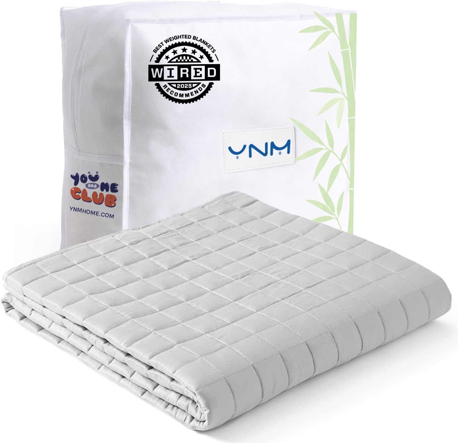 YnM King Size Cooling Weighted Blanket for Adults (88x104 Inches, 20 Pounds, Light Grey), Perfect for Hot Sleepers with Cooling Rayon/Glass Beads, Heavy Bed Blanket for Couple on Queen or King Bed