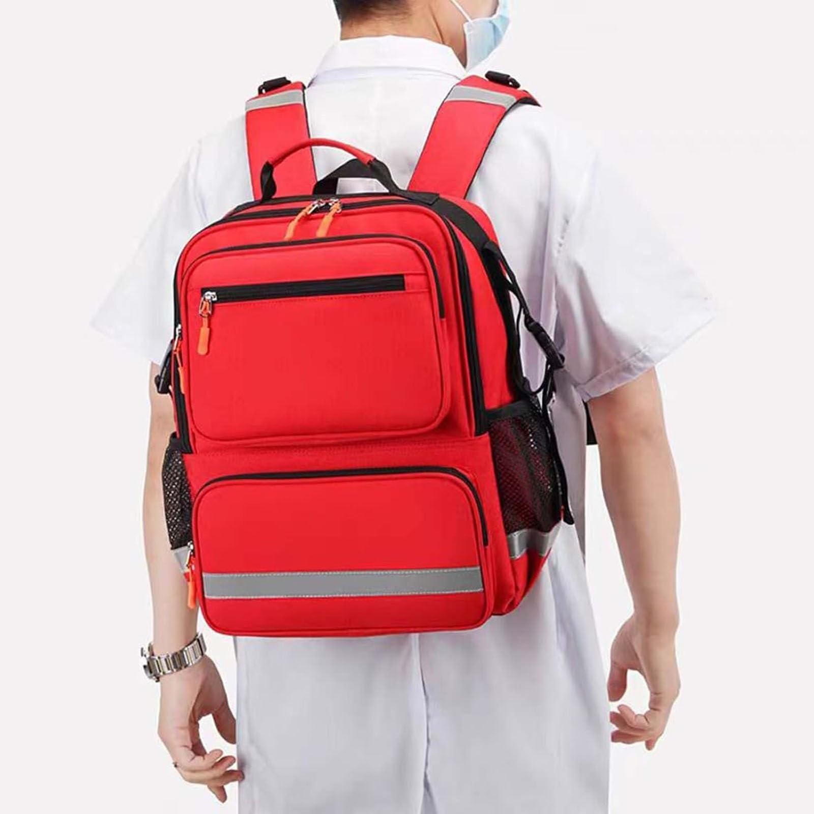Zaino di Pronto Soccorso Vuoto di Emergenza, borsa per traumi medici, zaino di pronto soccorso di sicurezza vuoto con multi-tasche, kit di pronto soccorso per auto, casa, escursionismo, campeggio e vi