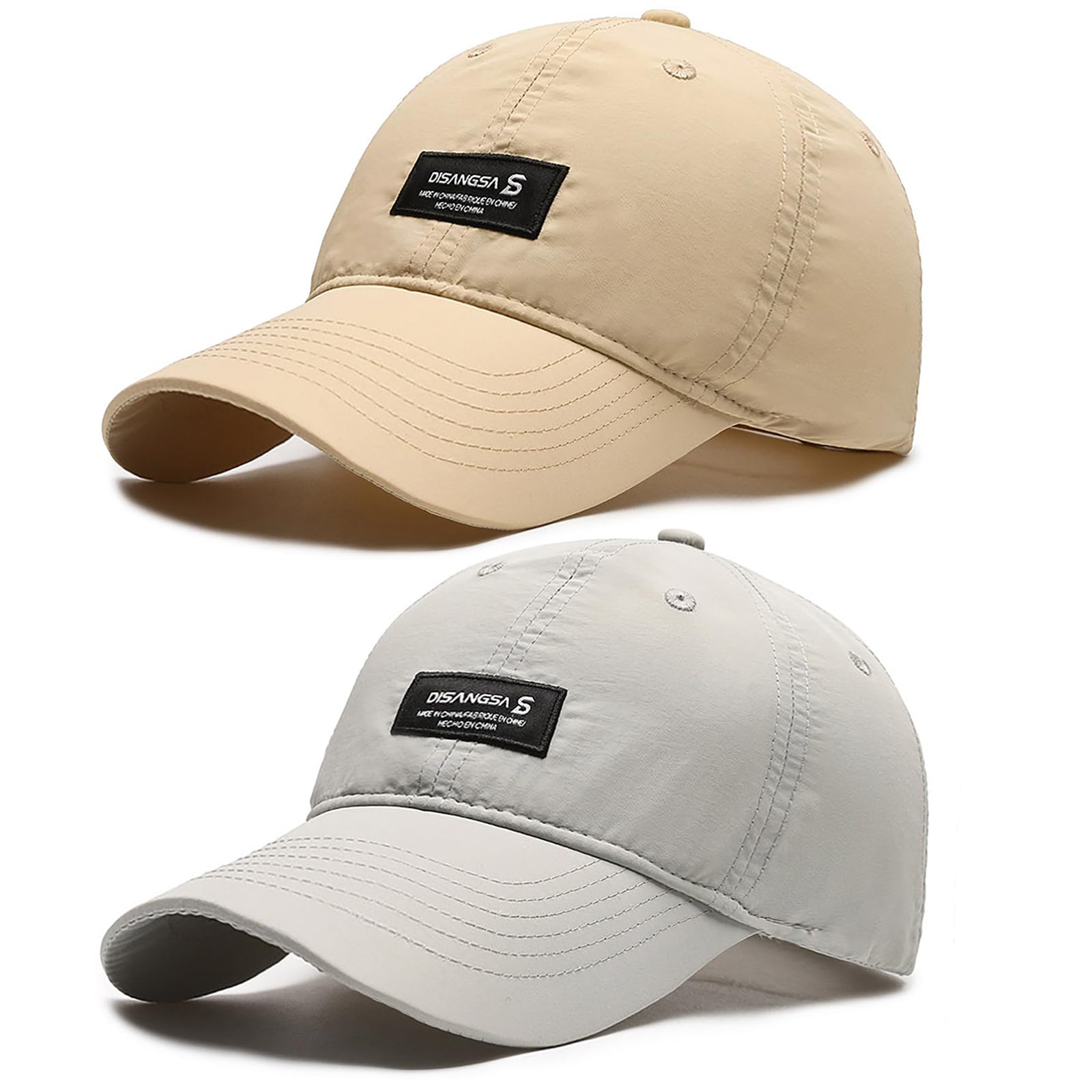LCKEBT 2 Packs Gorras Verano Running Hombre Impermeable, Gorra de Béisbol Secado Rápido Protección Solar, Sombrero de Sol de Transpirable Ligeras Plegable para Senderismo Pesca Jungla