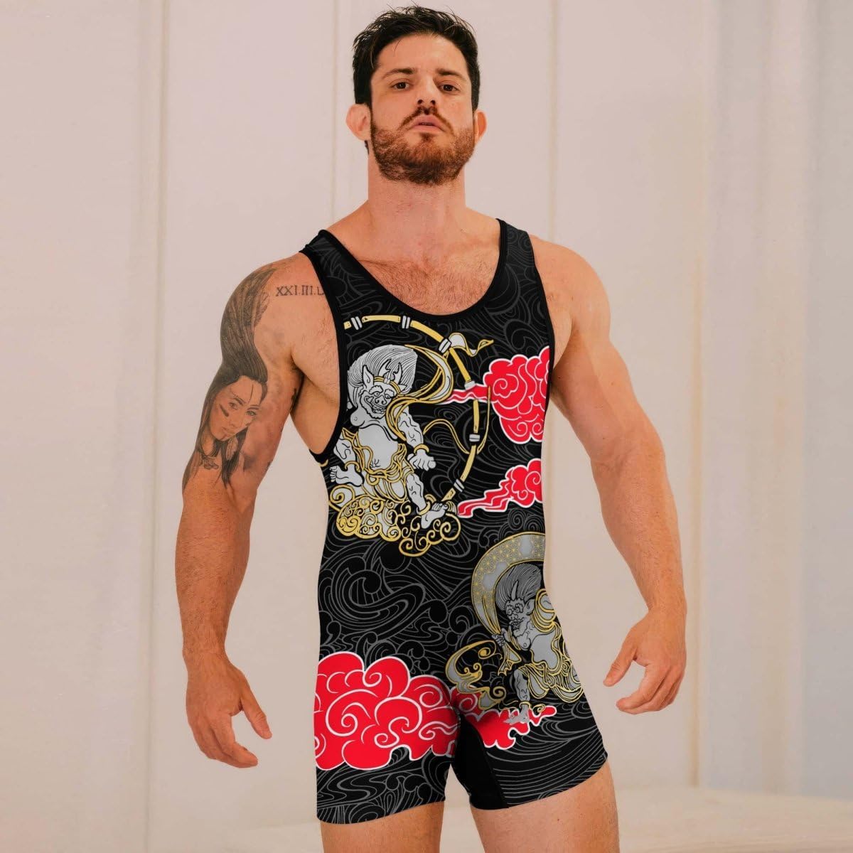 Samurai Men's wrestling singlets, powerlifting singlet, Comfortable Breathable for Training Gymnastics