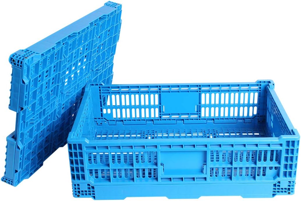 Collapsible Storage Bin Containe， 52 Liter Transfer box,crate Transit storage of various items (23.6" L x 15.7" W x 8.6" H-two)