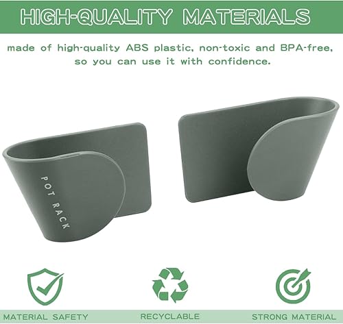 Miniatura 3 de DOERDO - 6 pares de organizadores de tapa de olla para montaje en pared, organizador de puerta de gabinete, ganchos para montaje en pared de cocina,