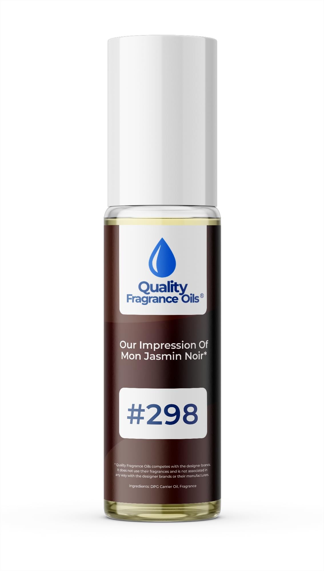 Quality Fragrance OilsJasmine Mon Noir Impression #298 | Long-Lasting Perfume Oil, Alcohol-Free, Strong Scent, 10ml Roll-On | Affordable Alternative to Designer Fragrances