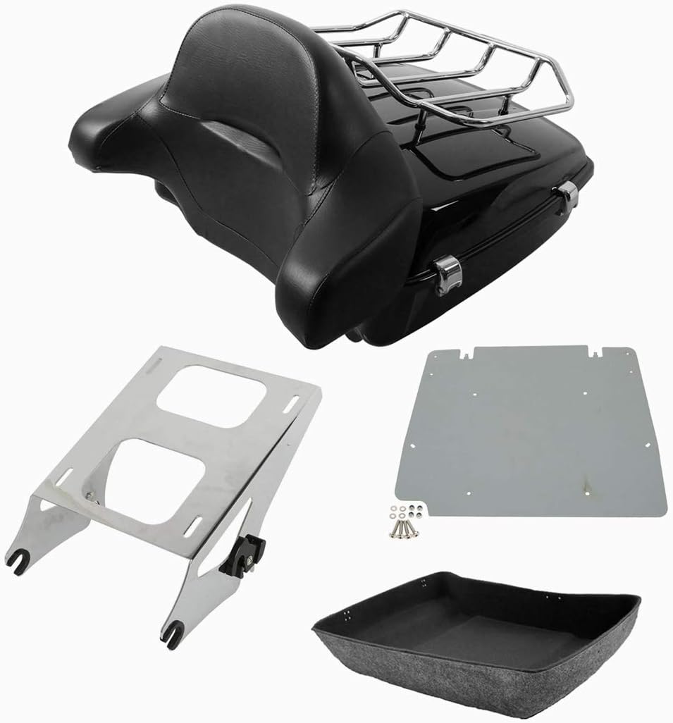 TCT-MOTORPARTS Chopped Trunk Luggage Rack Backrest Base Plate Fit for 2014-2025 Harley Touring Road King Street Glide Ultra Limited