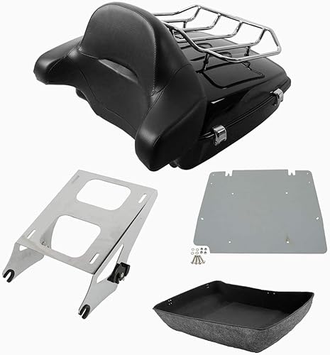 Miniatura 12 de TCT-MOTORPARTS Respaldo de maletero cortado y portaequipajes apto para Harley 2014-Later Road King Street Glide Road Glide Special Electra Glide