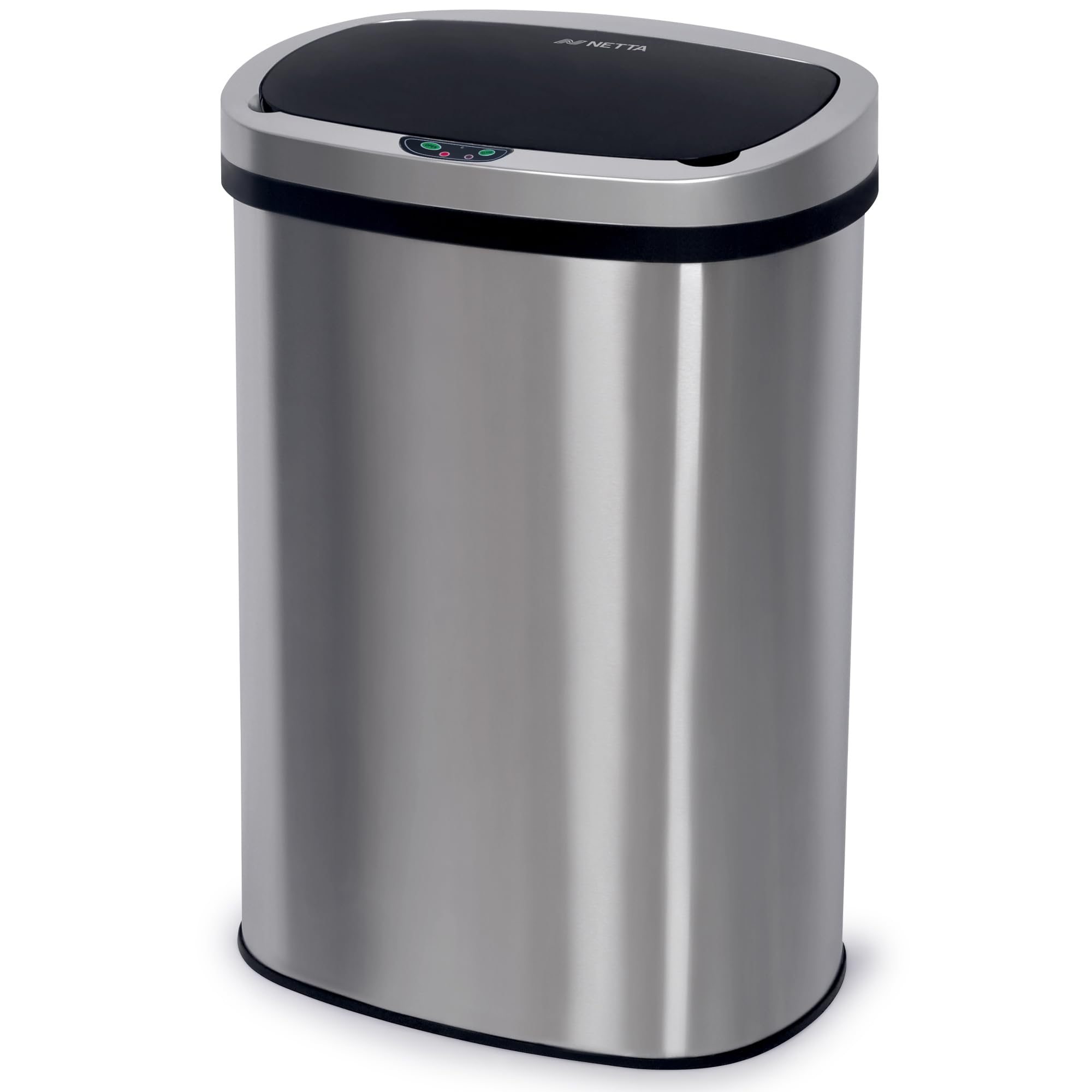 NETTA50L Kitchen Sensor Bin - Large Touch-Free Automatic Motion Sensor Waste Rubbish Bin, Dustbin, Trash Can - Stainless Steel Finish - 50 Litre - Silver
