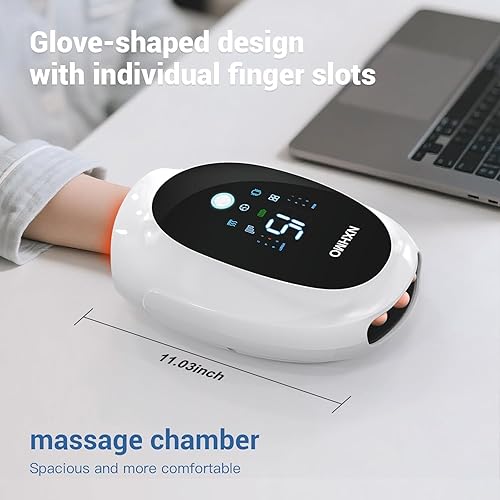 Miniatura 7 de Masajeador de manos con calor y compresión, masajeador de manos y muñecas para artritis y alivio del dolor del túnel carpiano, para comodidad diaria