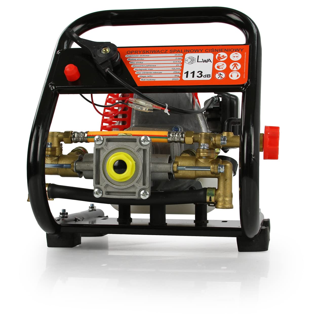 Atomizzatore Irroratore Nebulizzatore a Scoppio | Motore a 2 Tempi | 25 bar | 12 L/min | Tubo Lancia 10 m | Pompa Motopompa Diserbo