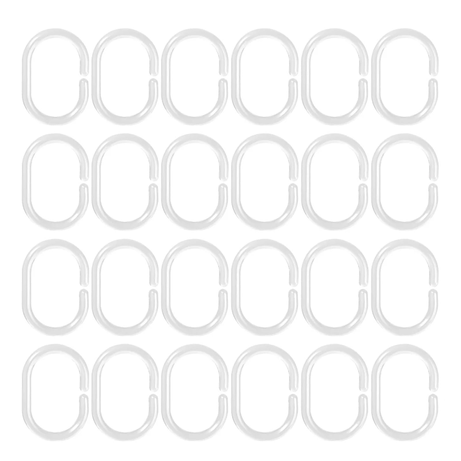 cafe curtain rings 100PCS Clear Shower Curtain Rings Plastic C Shaped Bath Hook Hanger Ring Clip Convenient Replacement Bathroom Supplies