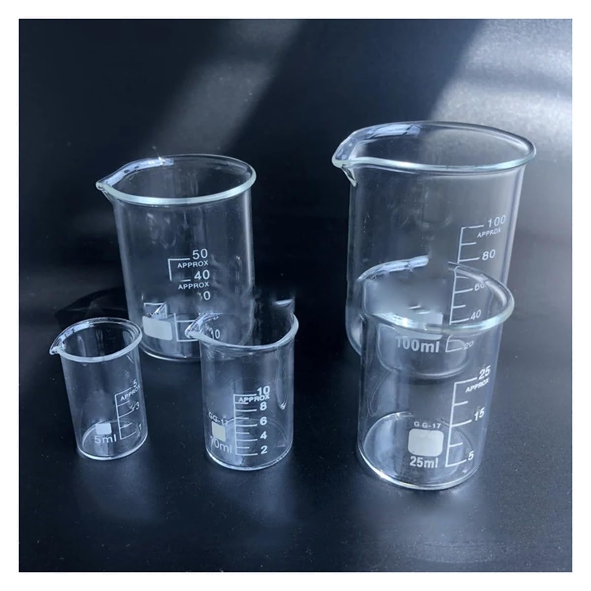 Attrezzature e forniture di laboratorio 1 set di becher in vetro borosilicato da laboratorio, dimensioni for esperimenti, misurino