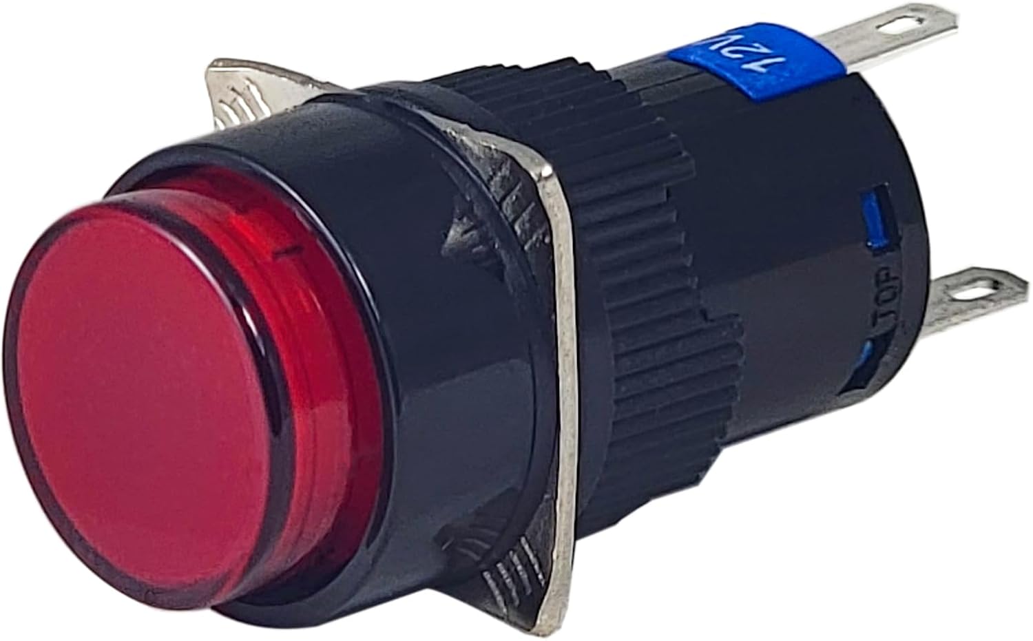 NELLI II 16mm LED Push Button Guitar Kill Switch with Wires (Red)