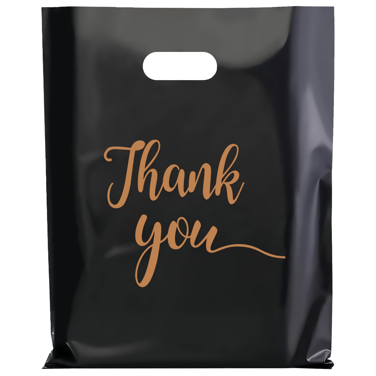 Gute 100 Pack Thank You Merchandise Bags, Extra Thick 2.36 Mil Wholesale Bulk Retail Shopping Bag,Reusable Plastic Boutique Shopping Bags With Handle