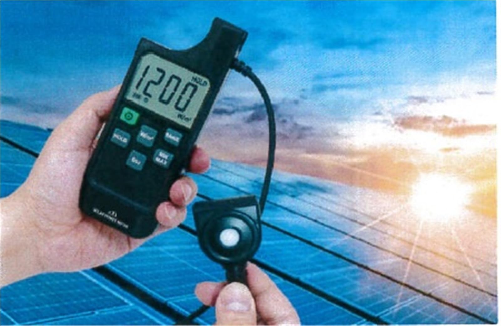 Misuratore di energia solare for impianti fotovoltaici Display LCD retroilluminato 2 campioni/secondo 0,1 W/m