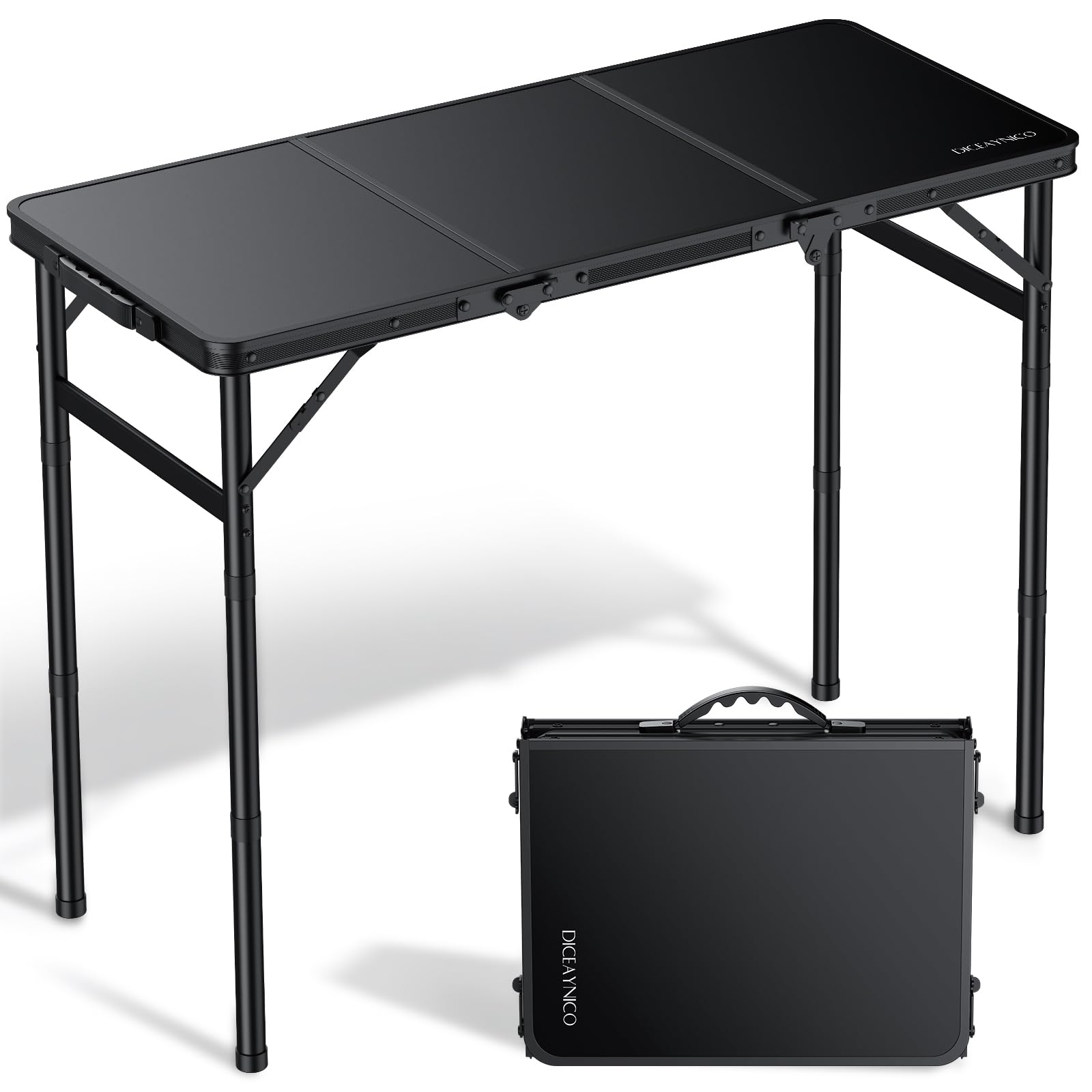 Klappbarer Campingtisch 87 x 40 x 70cm, 3-Fach Höhenverstellbar