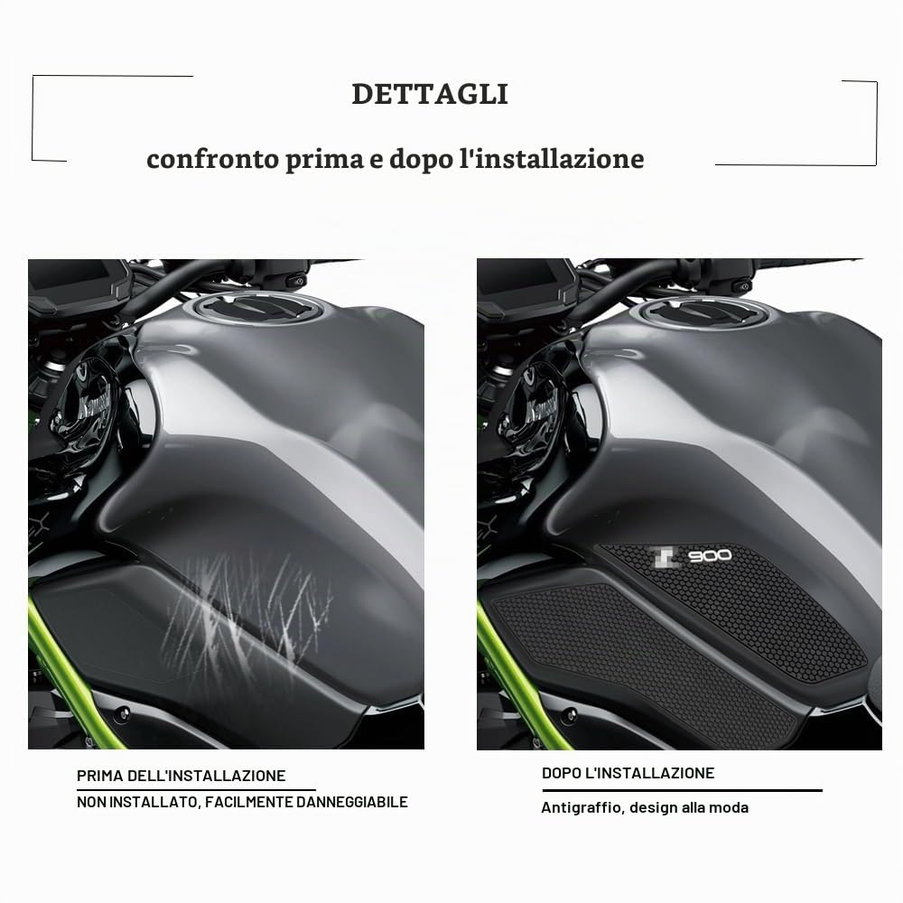 Per Z 900 SE Z900 Z900SE 2017-2023 2022 2021 Moto Protezione Serbatoio Carburante Adesivo in Gomma Decalcomanie per Impugnature per Ginocchiere Gas