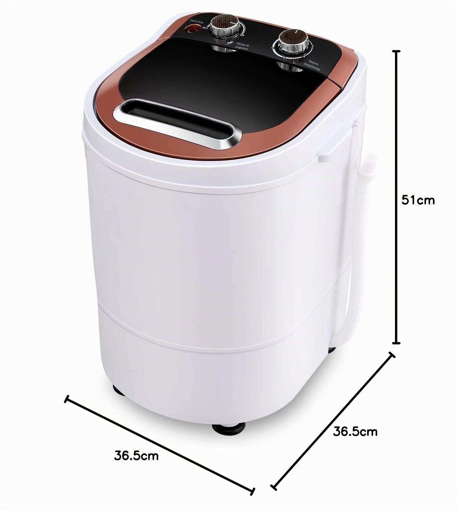 TUKAILAI Mini Machine à Laver Portable avec Essorage, Puissance de 240W 220V, Capacité 3KG de Linge et Essorage 1,5 KG, Petite Laveuse Idéal pour Voyages Caravanes et Camping-cars Appartement