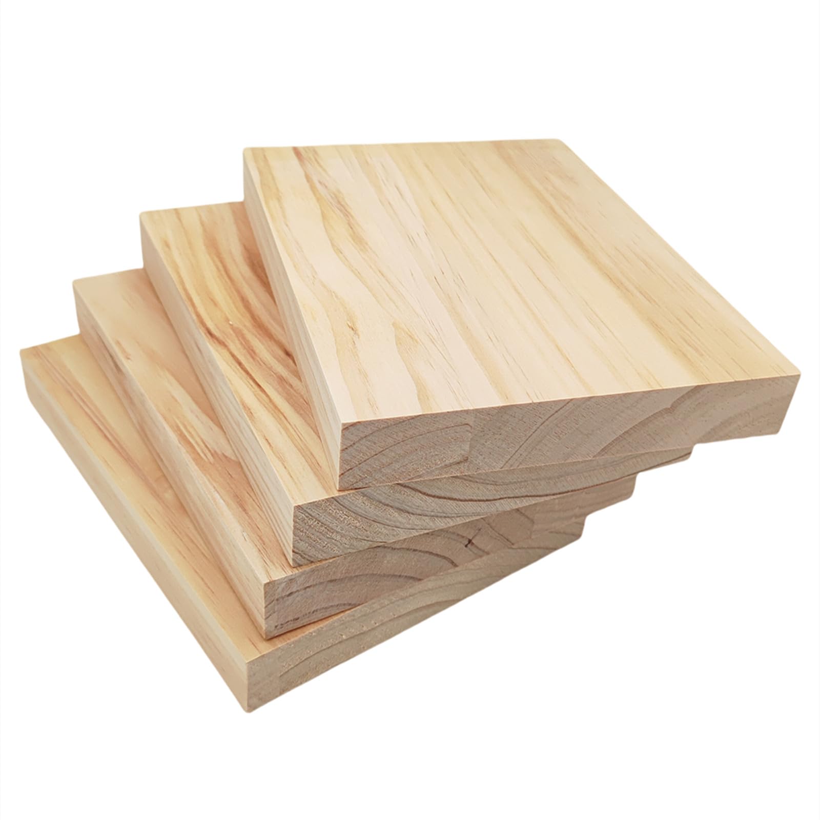 4 Stk. Unfertige Holzblöcke zum Basteln, 20x15x2,5 cm Rechte