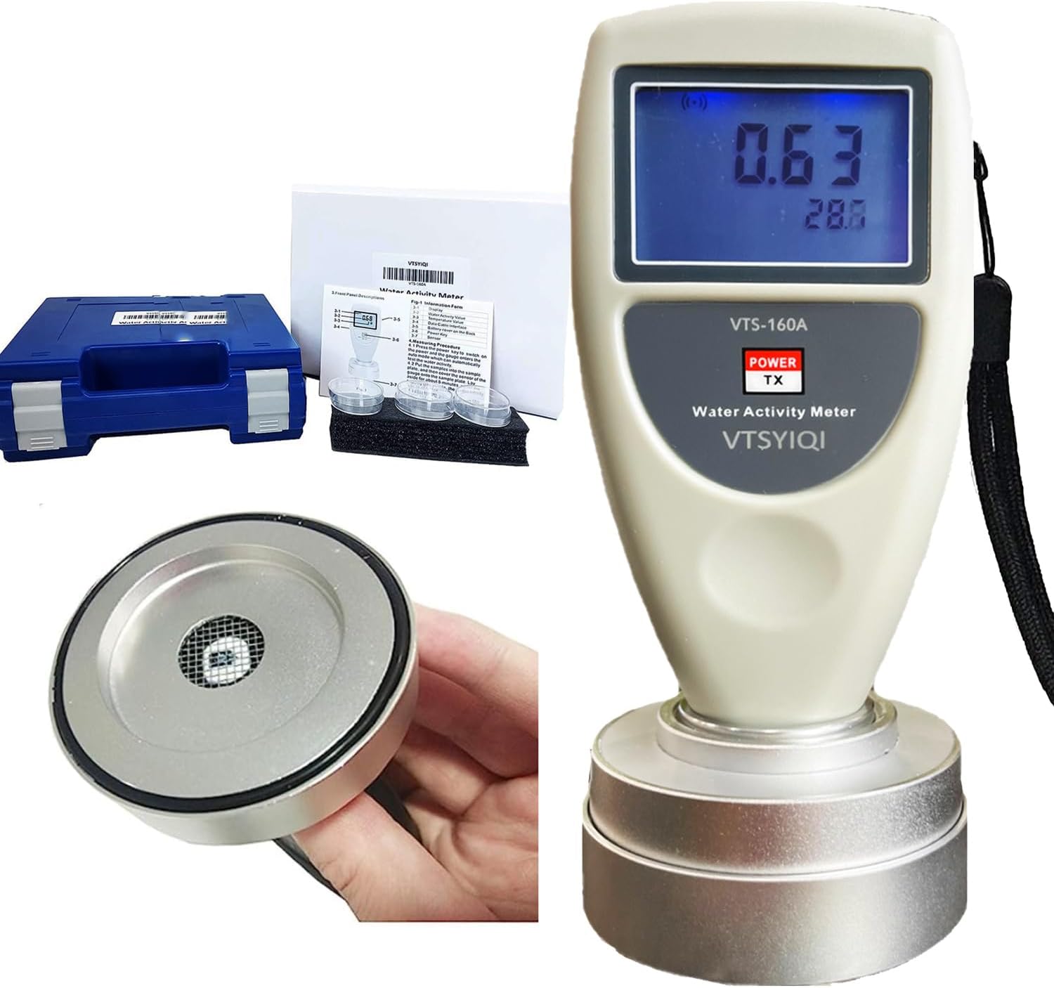 VTSYIQI Food Water Activity Meter Analyzer AW Monitor With Ultra high accuracy 0.02aw For Beef Jerky Fruit Jerky Dried Vegetables Tester