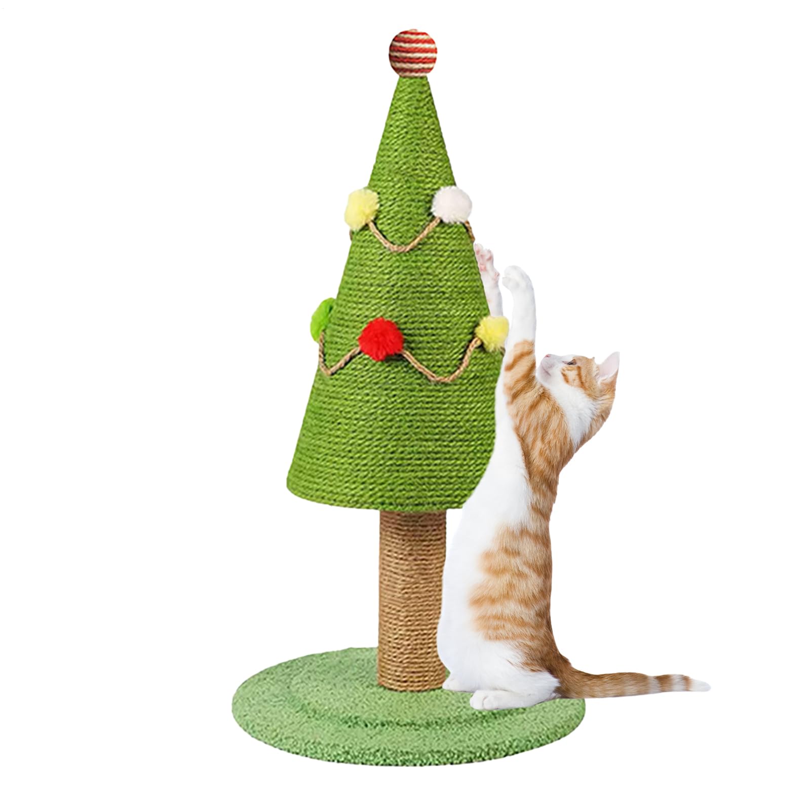Arbre à chat en dessin animé avec griffoir esthétique en sisal naturel