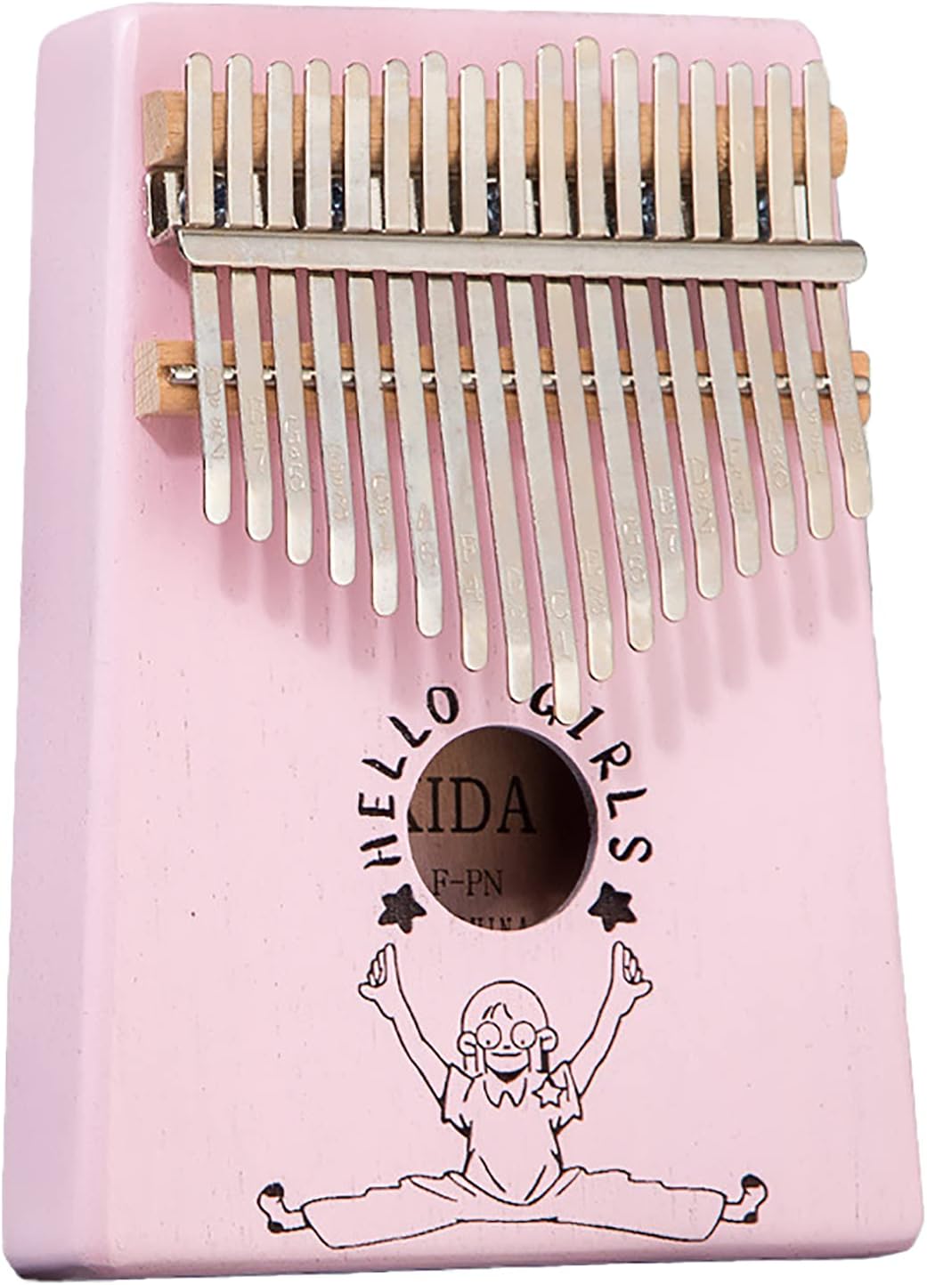 Kalimba 17 Keys Thumb Piano - Portable Finger Piano, Mahogany Finger Thumb Piano with Study Kit and Tune Hammer, Hello Girl Kalimbas Instrument for Adults Beginners Hello Girl
