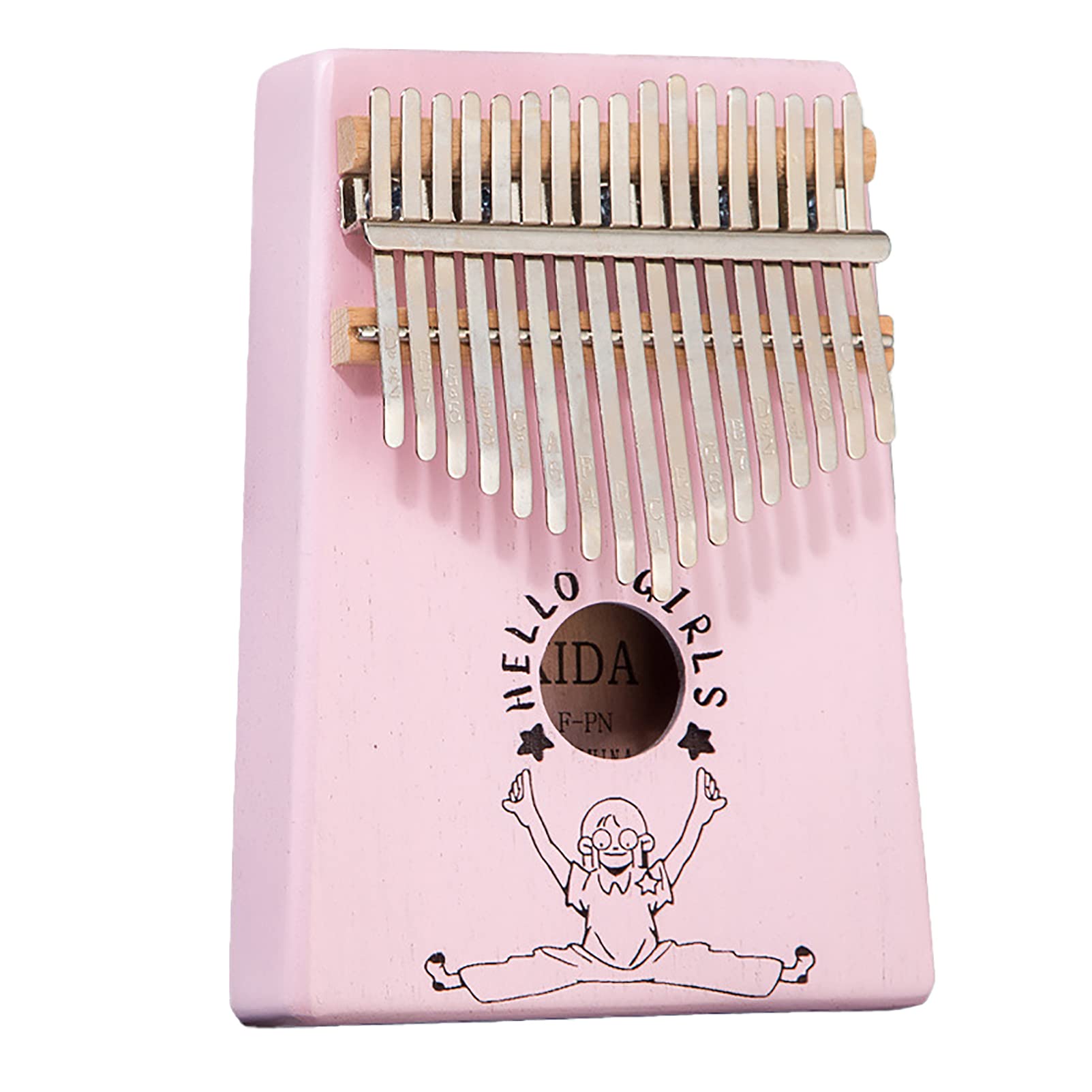 Kalimba 17 Keys Thumb Piano - Portable Finger Piano, Mahogany Finger Thumb Piano with Study Kit and Tune Hammer, Hello Girl Kalimbas Instrument for Adults Beginners Hello Girl