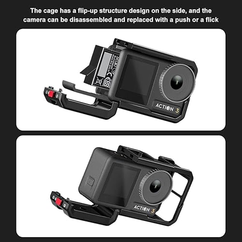 Miniatura 6 de Jaula de metal de aluminio para DJI Osmo Action 5 ProAction 34 - Funda protectora a prueba de golpes, tapa de lente, cubierta de carcasa de cámara