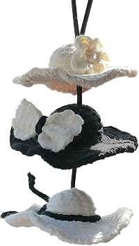 Handmade Crochet Sandbeach Hat, Cars Mirror Hanging Accessories, Car Charms for Rear View Mirror, Hanging Car Accessories for Women Girls