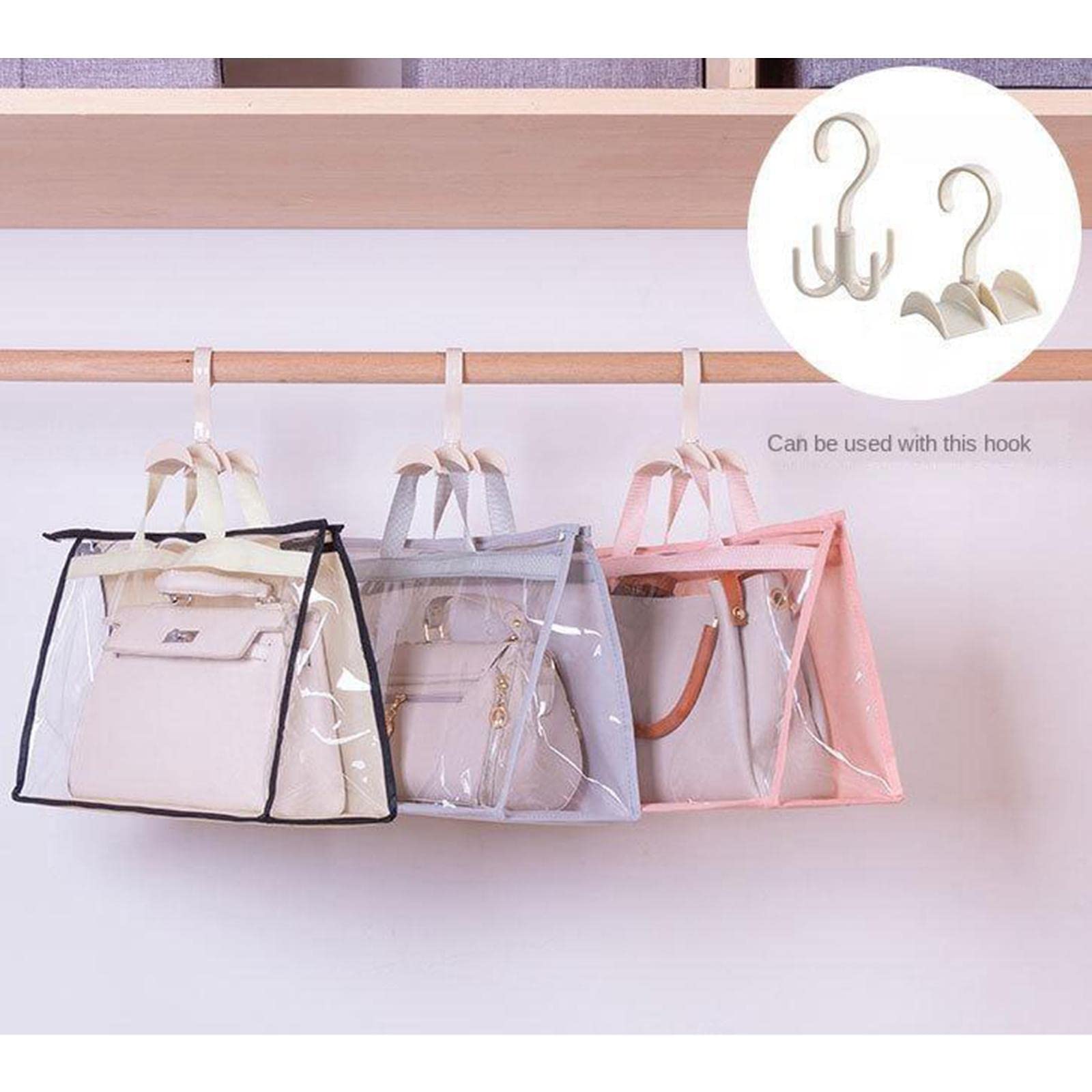 CALANDIS™ Handbag Organizer for Wardrobe Closet Transparent Storage Container Grey M | Household Supplies & Cleaning | Laundry Supplies | Hampers 2