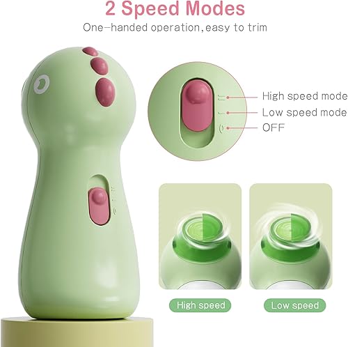 Miniatura 6 de Cortauñas eléctrico para bebés, cortaúñas para bebés con luz LED y cubierta de molienda, juego de adornos y esmalte para recién nacidos, niños