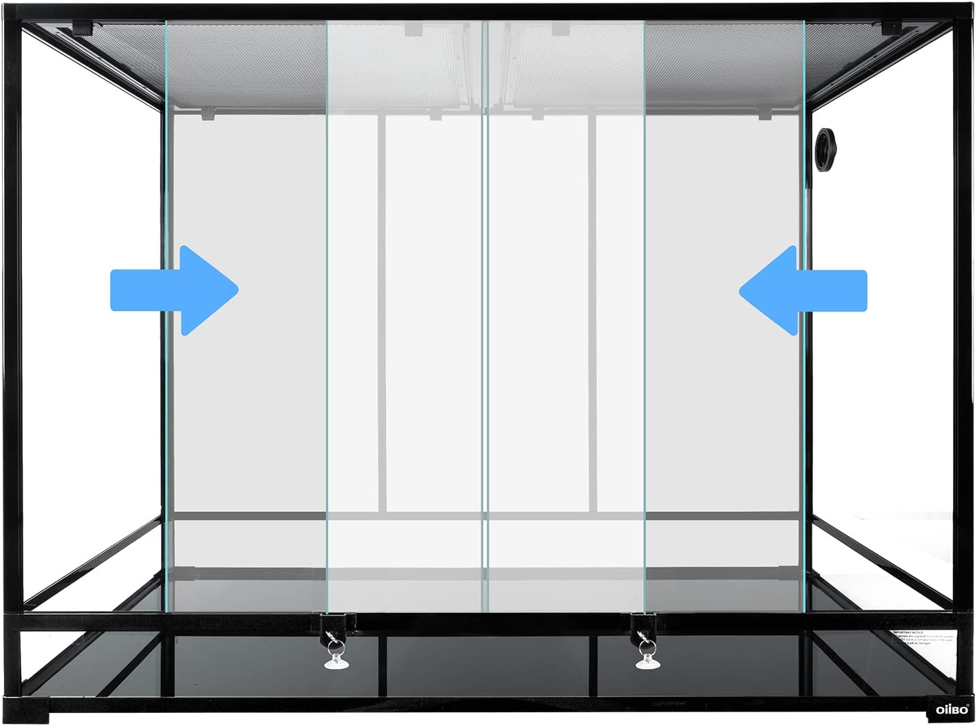 180 Gallon Large Reptile Terrarium, 48" x 24" x 36" Glass Reptile Tank Tall & Wide Terrarium Tank with Double Sliding Door Top Screen Ventilation Habitat