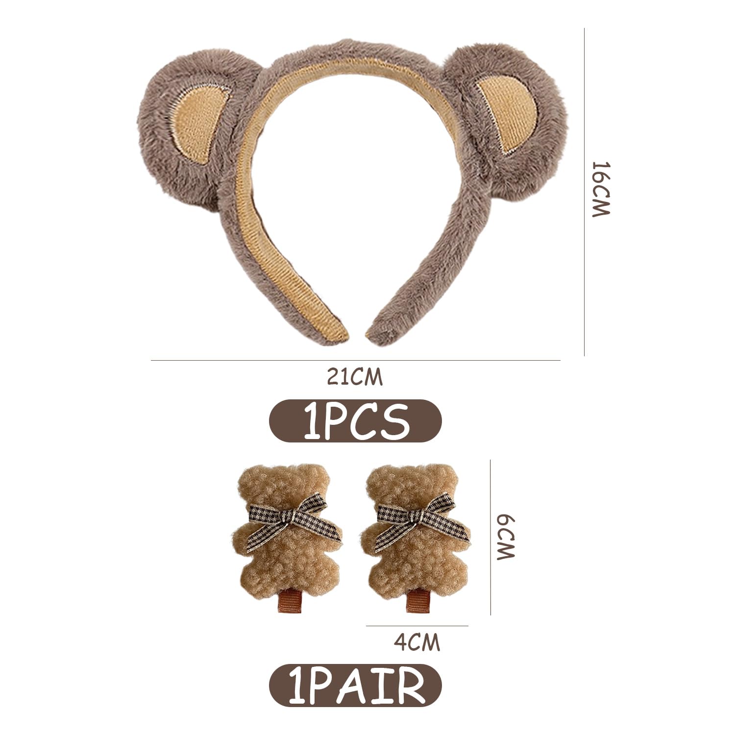 Fascia Per Orecchie Da Orso, Copricapo In Peluche, Accessori Per Capelli Simpatico Cartone Animato