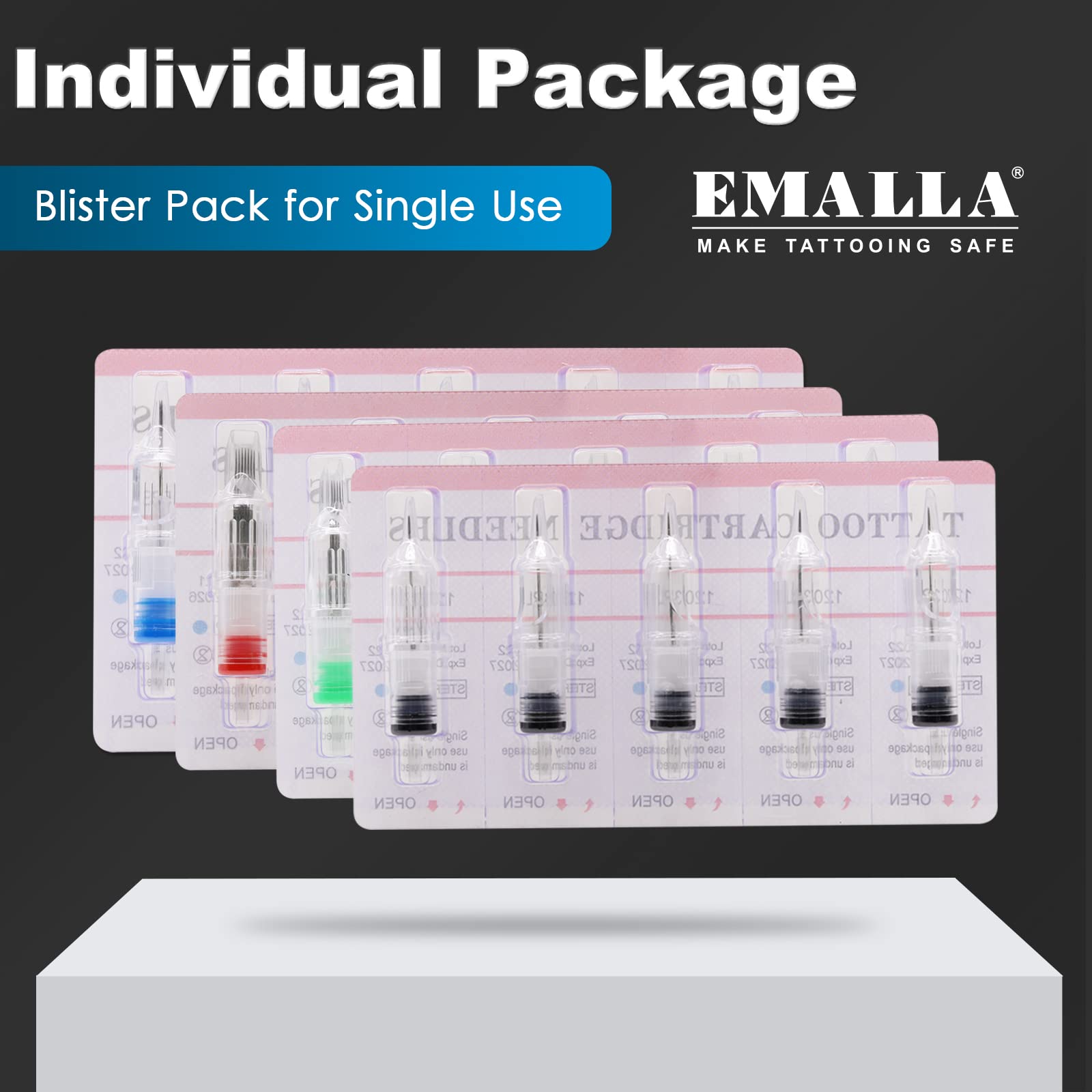 Cartuchos de agujas MIX - Emalla 60 unidades de agujas de cartucho Mix 1003RL 1005RL 1007RL 1009RL 1205RS 1207RS 1209RS 1205M1 1207M1 1209M1 1207RM 1209RM 1209RM Lápices de máquina