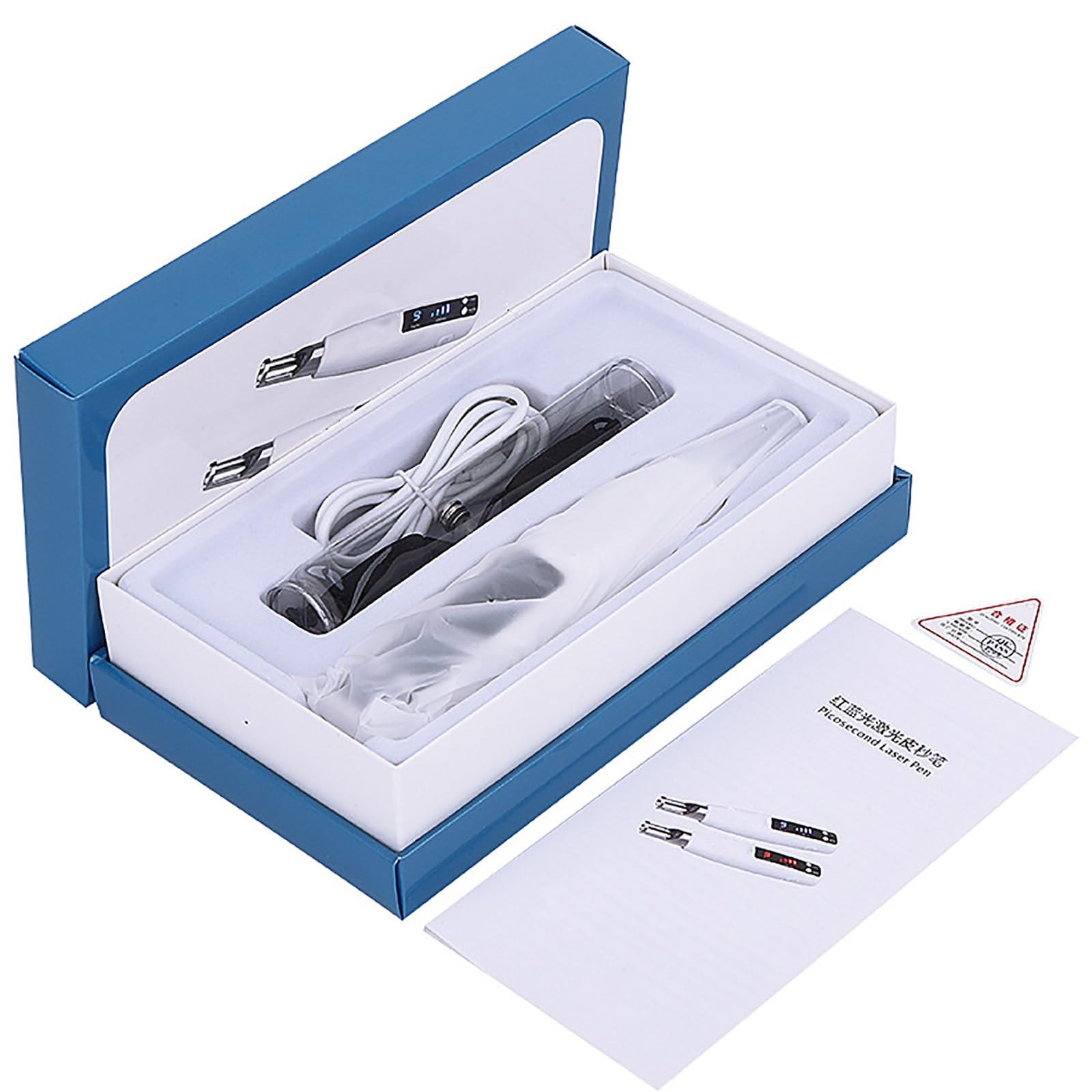 LáPiz De Plasma Profesional para Eliminar Lunares, Dispositivo De Picosegundos con 9 Modos Y 4 Niveles De Intensidad, con Pantalla LCD E IluminacióN, para Verrugas, Pecas, Lunares,Blue