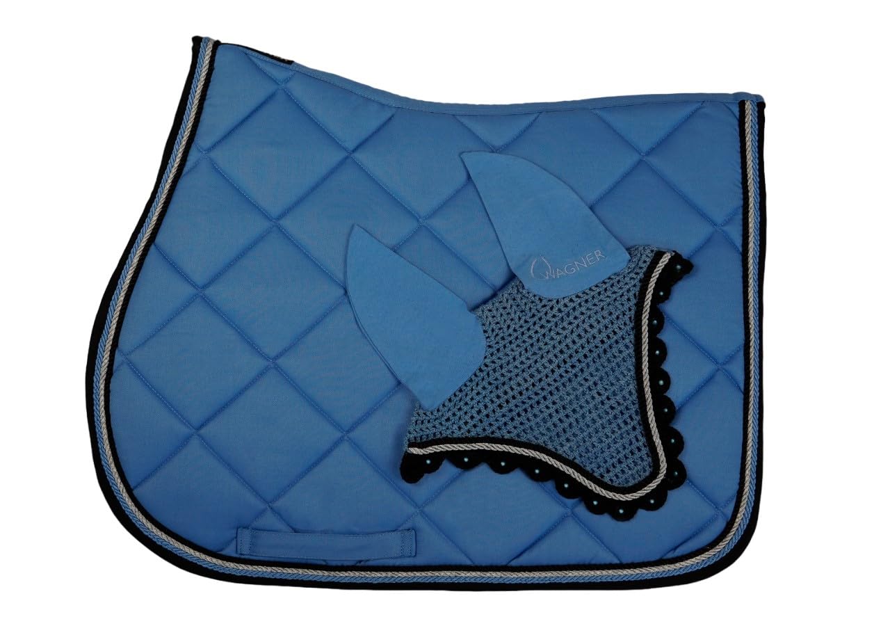 Wagner-Germany VS Schabracke mit Fliegenhaube und Strass-Steinen Babyblau