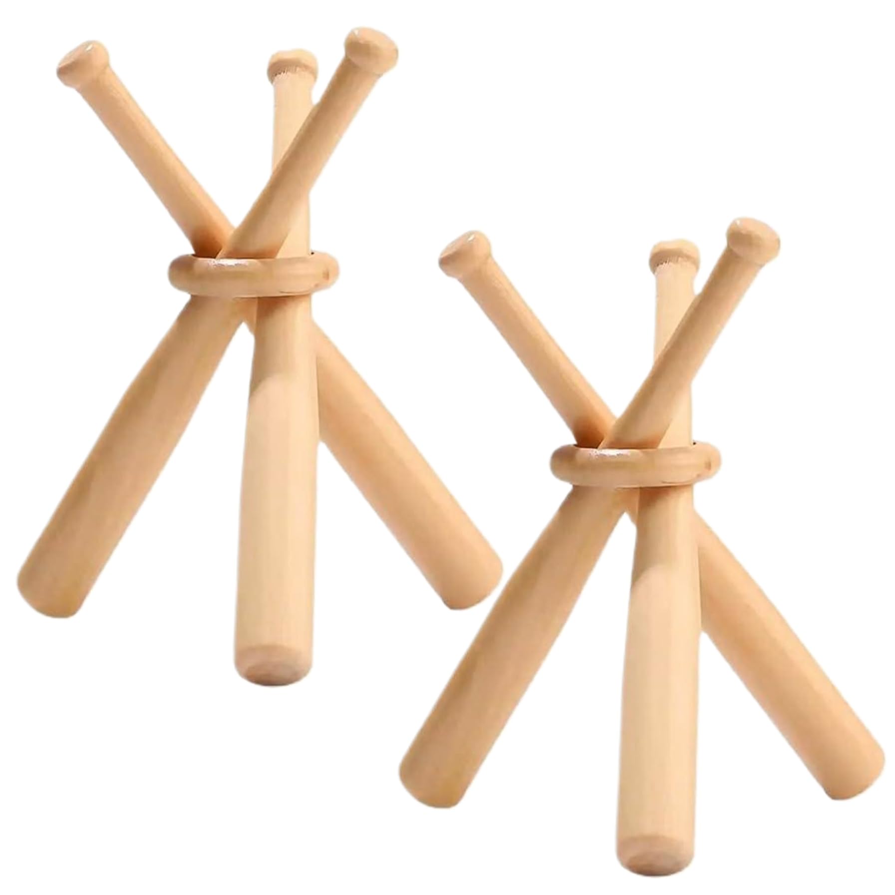 Présentoir de Baseball en Bois en Forme Chauve-Souris 2 Supports pour Ballon Support Bureau Décoratif