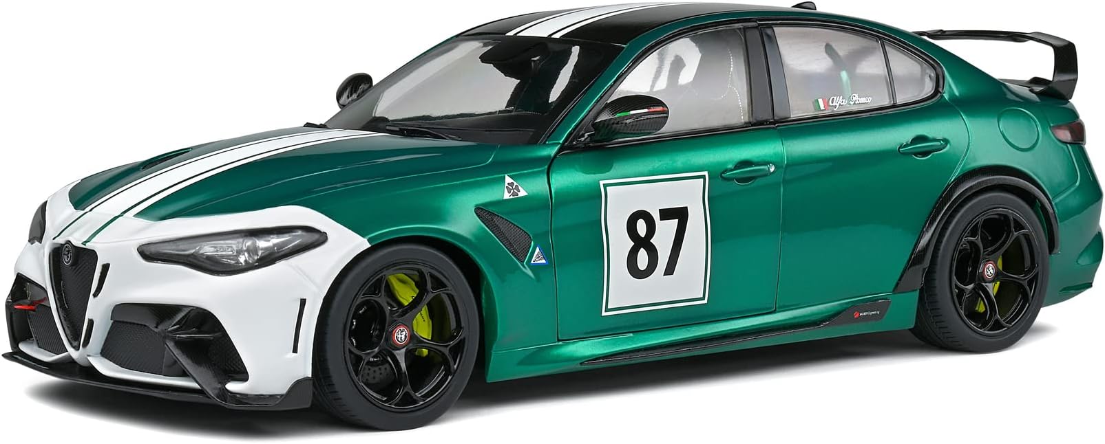 Solido S1806902 ALFA ROMEO GIULIA GTA M None Collectible Miniature Car, Green/White, 1/18ème