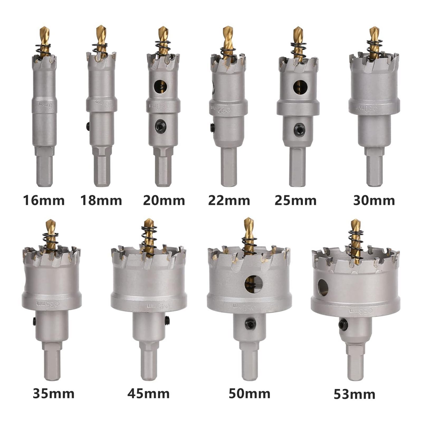 10 szt./zestaw 16 – 53 mm TCT zestaw wierteł ze stopu twardego metalu kobaltowego narzędzia stal szlachetna płyta żelazo metal