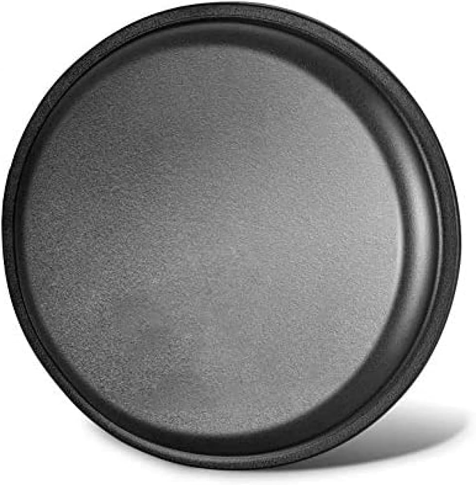 Round Cast Iron Steak Plate with Wooden Base,Teppanyaki Plate,Korean BBQ Frying Pan for Restaurant Food Cooking Accessory Ideal for Meat Grilling-27cm